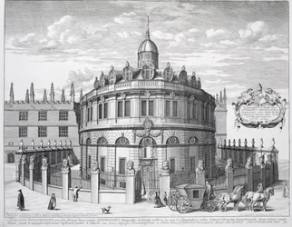 Teatr Sheldonian, Oxford, z "Oxonia Illustrata", opublikowanego w 1675 r.